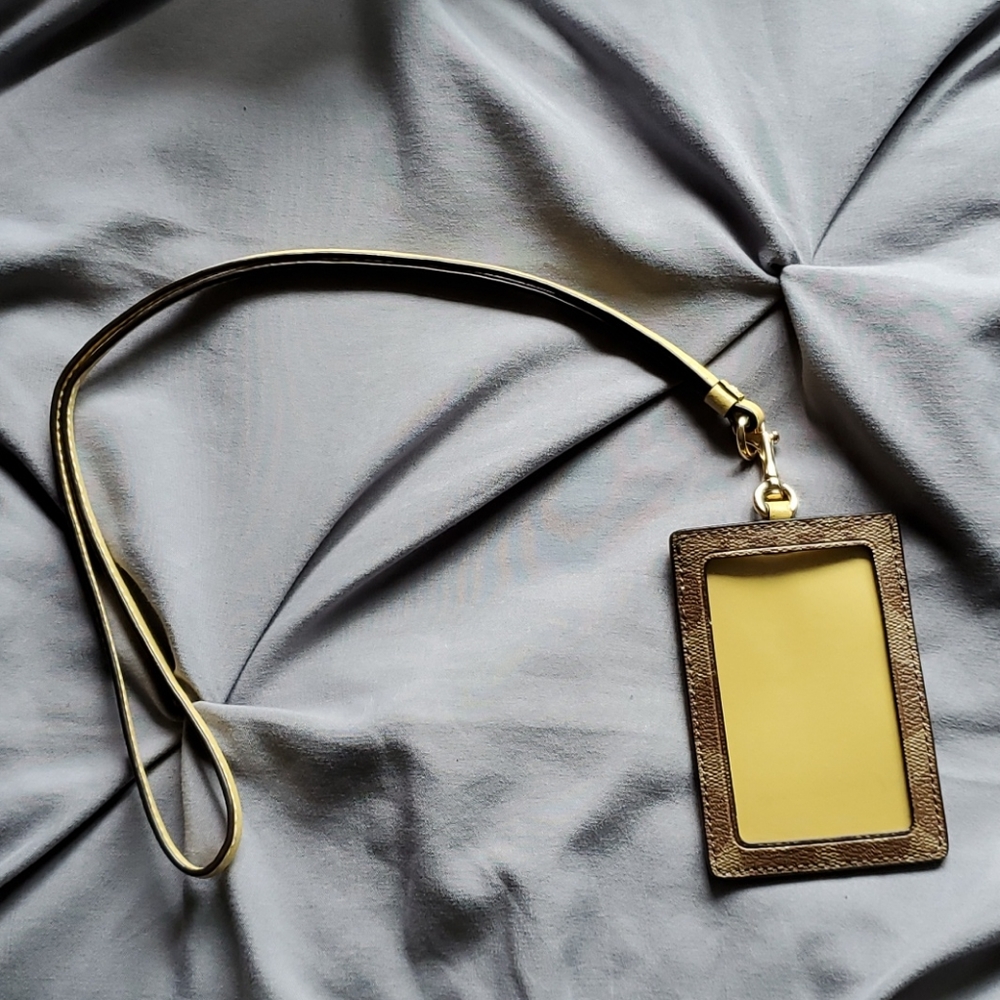Coach ID case and lanyard